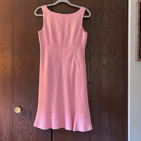 Loft petite linen blend sleeveless, midi dress. White and pink striped. S 6P - Picture 6 of 8
